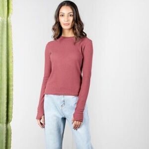 Mod Ref Brianne Top Sweater Mauve Thumb Holes M